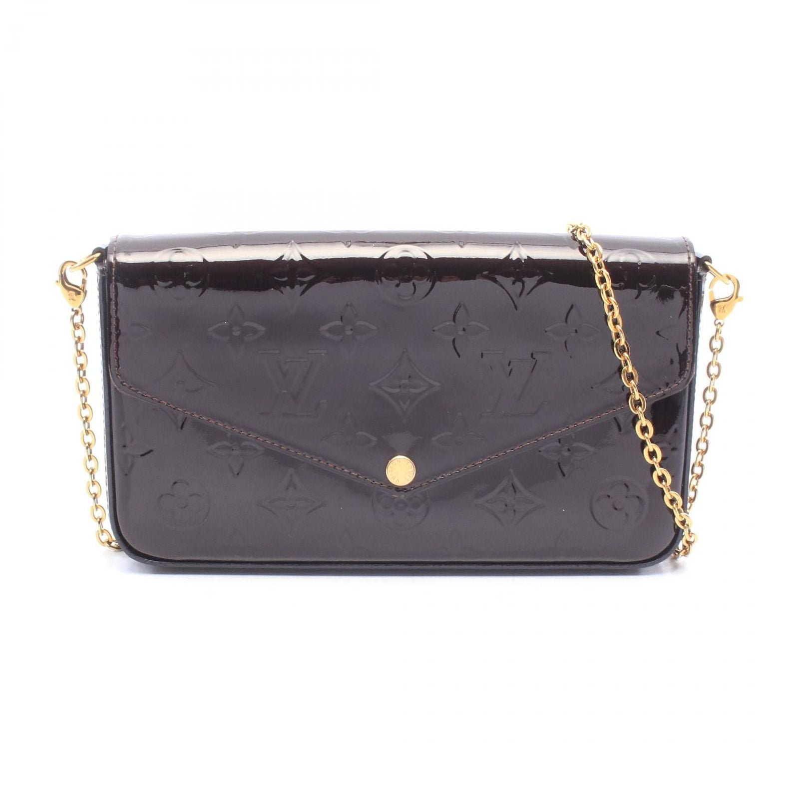 Louis Vuitton Shoulder Bag Pochette Felicie Monogram Vernis Amarante Alamant