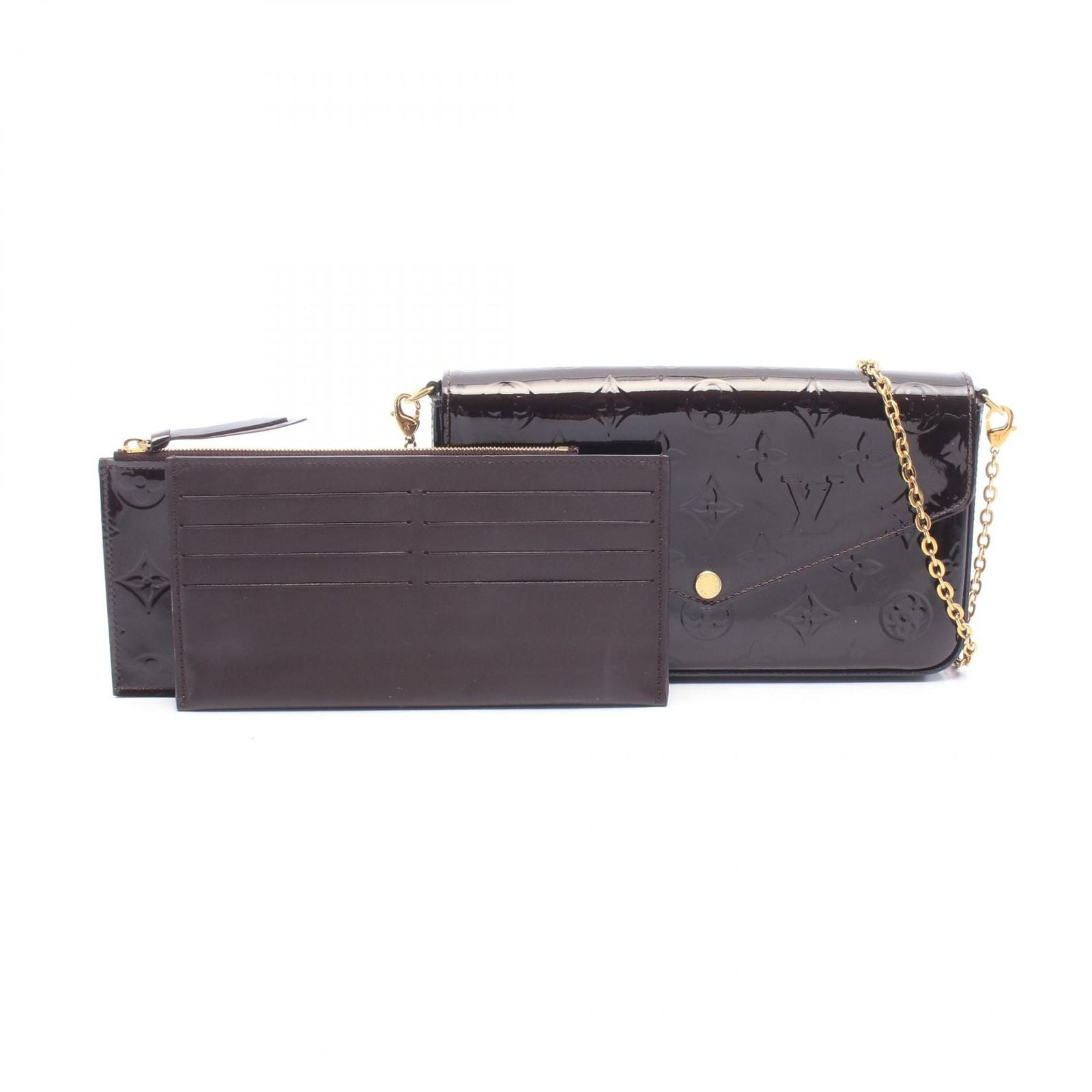 Louis Vuitton Shoulder Bag Pochette Felicie Monogram Vernis Amarante Alamant — view 6