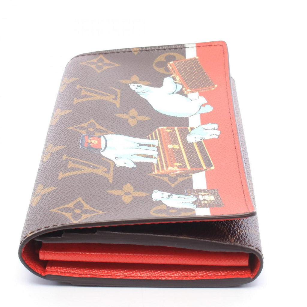 Louis Vuitton Bifold Wallet Portefeuille Sarah Monogram Polar Bear Leather — view 7
