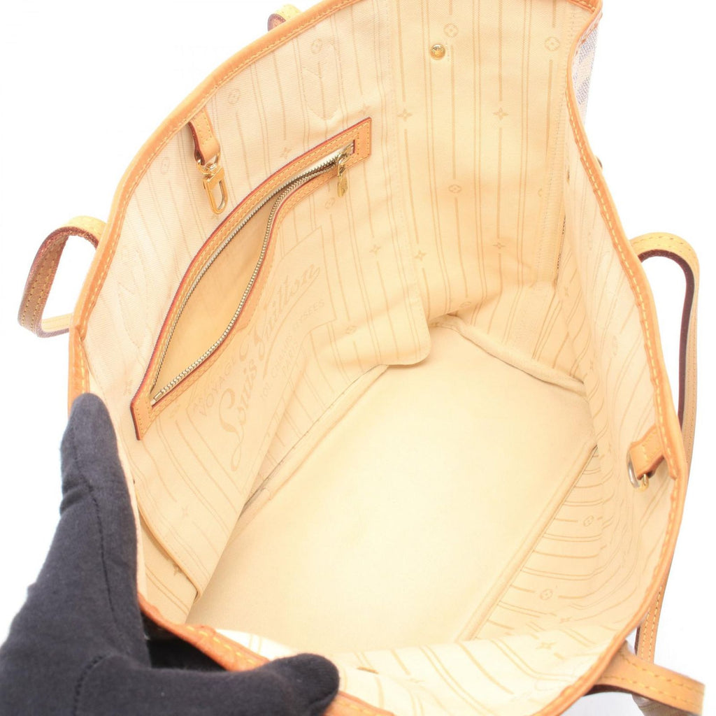 Louis Vuitton Tote Bag Neverfull MM Damier Azur Leather — view 3