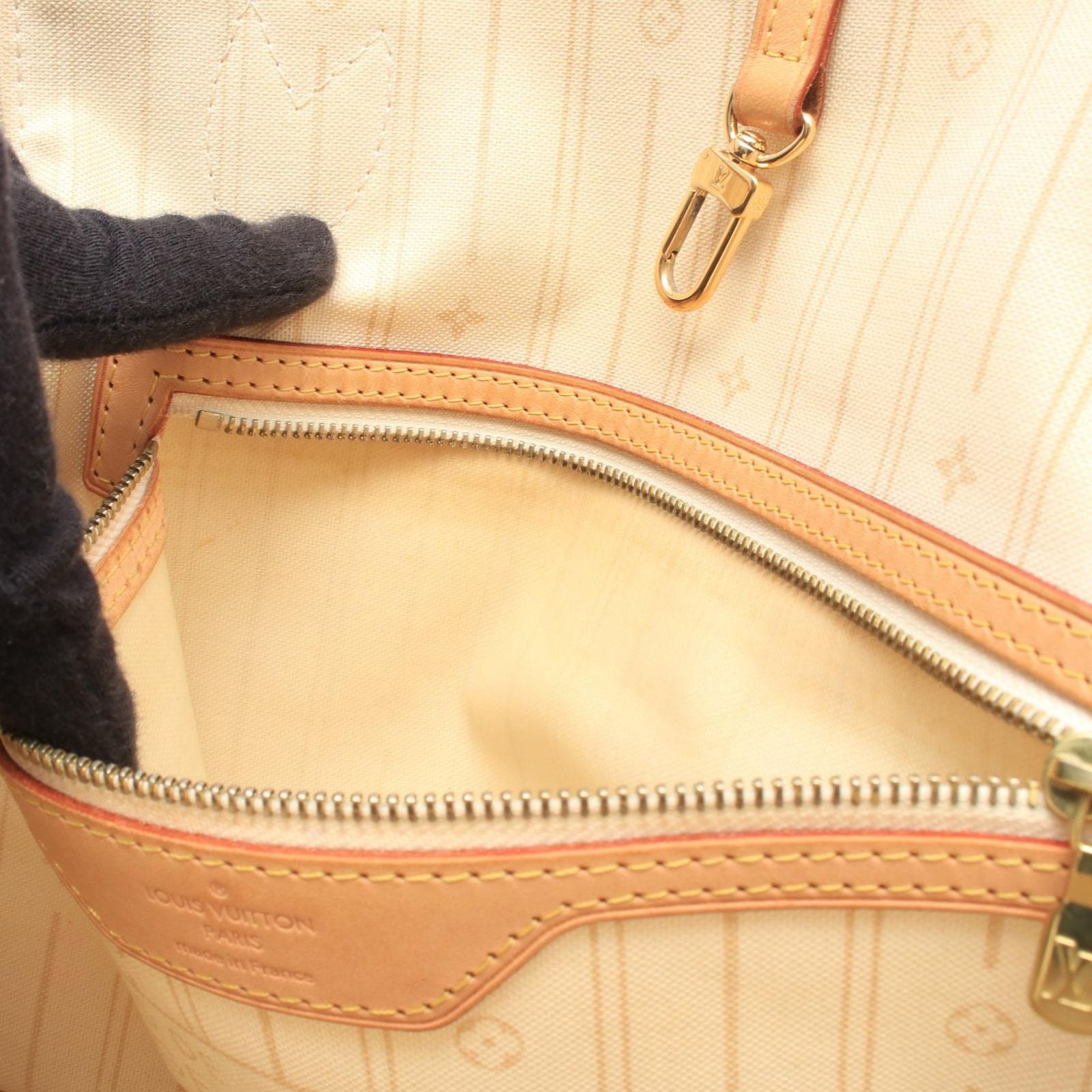 Louis Vuitton Tote Bag Neverfull MM Damier Azur Leather — view 6