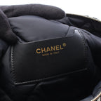 Chanel CC Logo Bowling Bag Stripe 2-Way Black White Nylon Leather Large — view 4