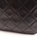 Chanel Shoulder Bag Quilted Black Lambskin Diamond Stitch CC Logo Fringe Chain — view 7