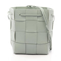 Bottega Veneta Shoulder Bag Maxi Intrecciato Small Cassette Blue Gray Leather
