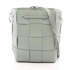 Bottega Veneta Shoulder Bag Maxi Intrecciato Small Cassette Blue Gray Leather