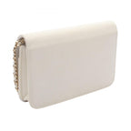 Chanel Shoulder Bag Camellia White Caviar Leather Chain Wallet — view 2