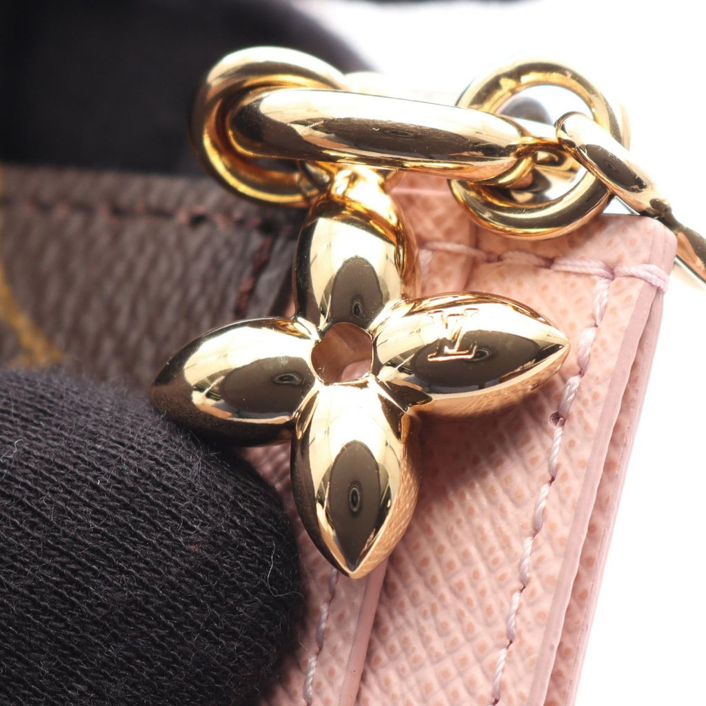 Louis Vuitton Card Case LV Charm Rose Ballerine Leather — view 8