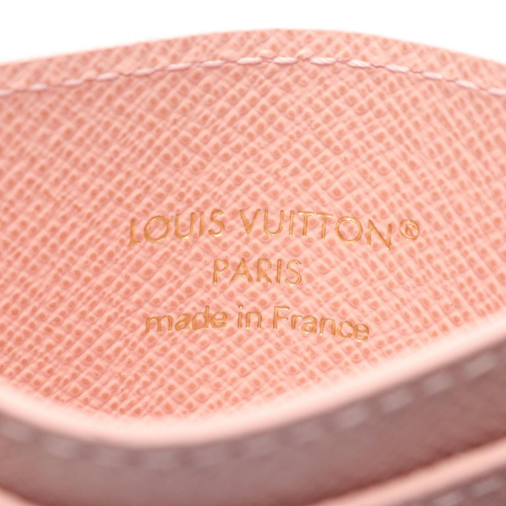 Louis Vuitton Card Case LV Charm Rose Ballerine Leather — view 4