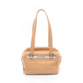 Chanel Shoulder Bag Choco Bar Beige Caviar Leather