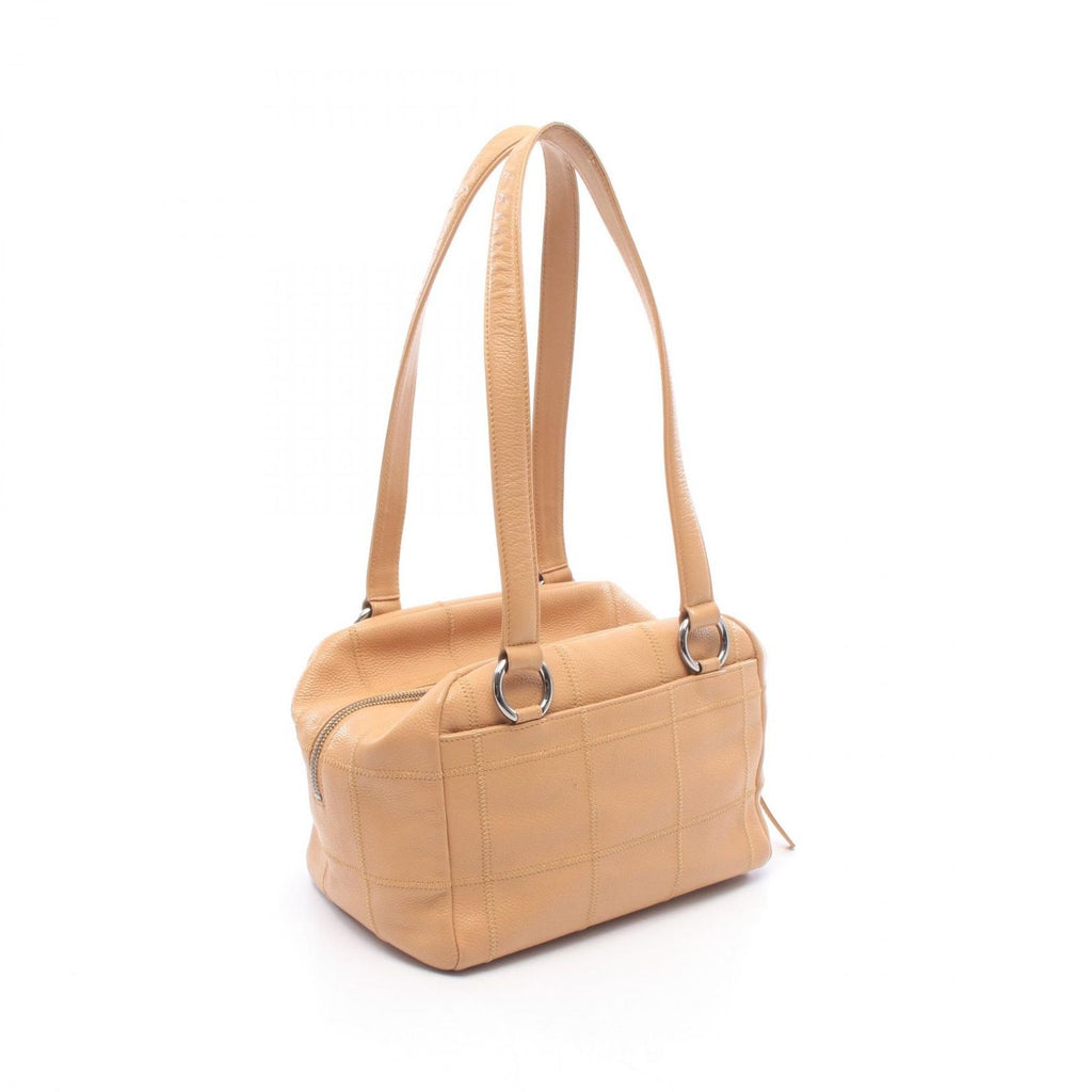 Chanel Shoulder Bag Choco Bar Beige Caviar Leather — view 2