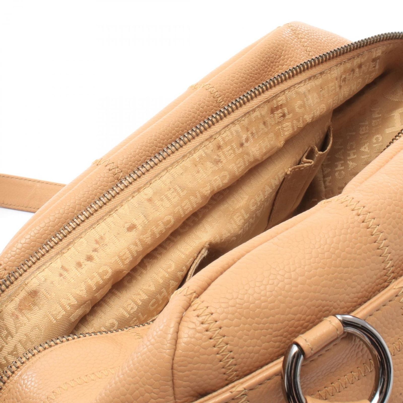 Chanel Shoulder Bag Choco Bar Beige Caviar Leather — view 8