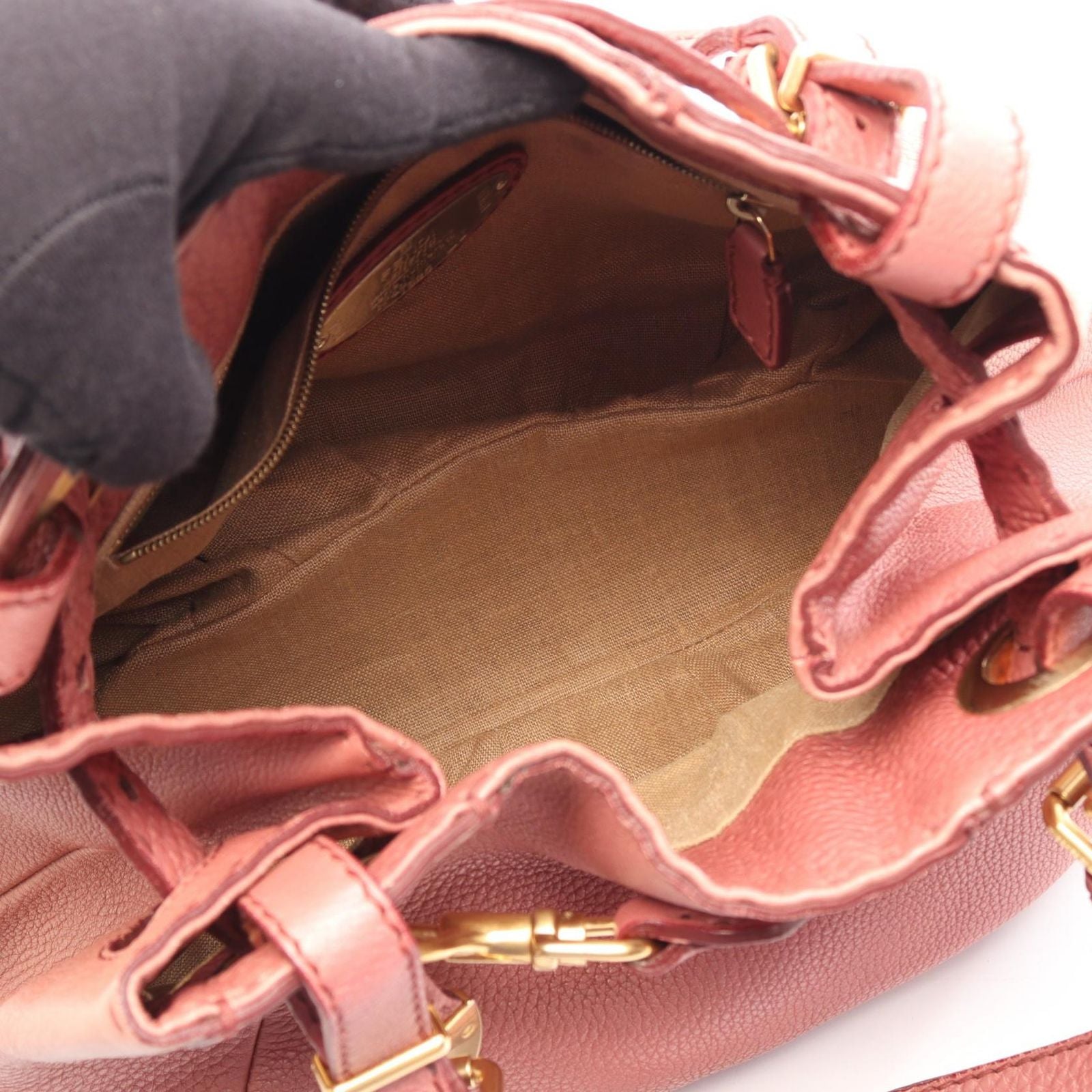 Fendi Tote Bag Selleria Smoke Pink Leather — view 3