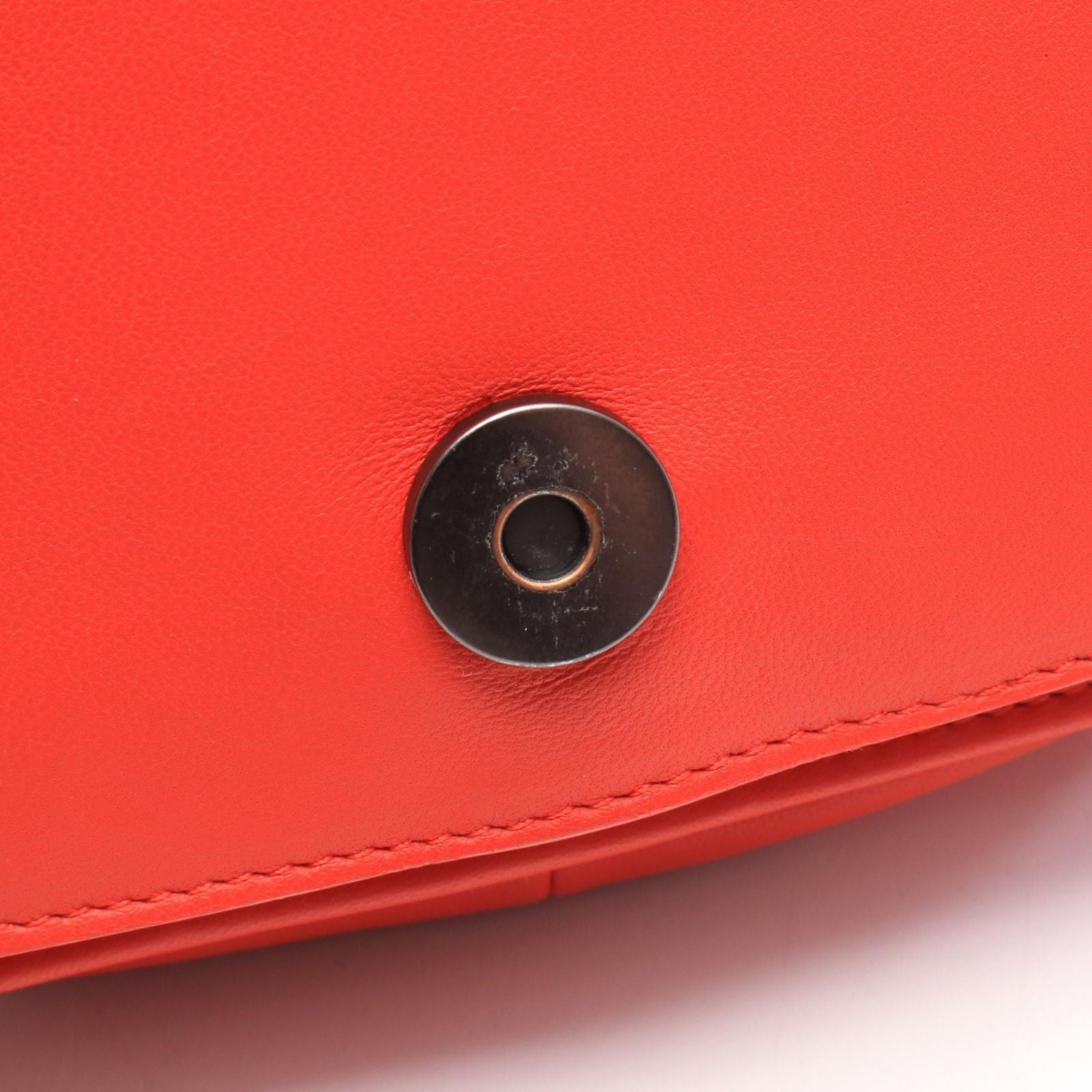 Bottega Veneta Shoulder Bag Intrecciato Red Leather Exotic Chain — view 7