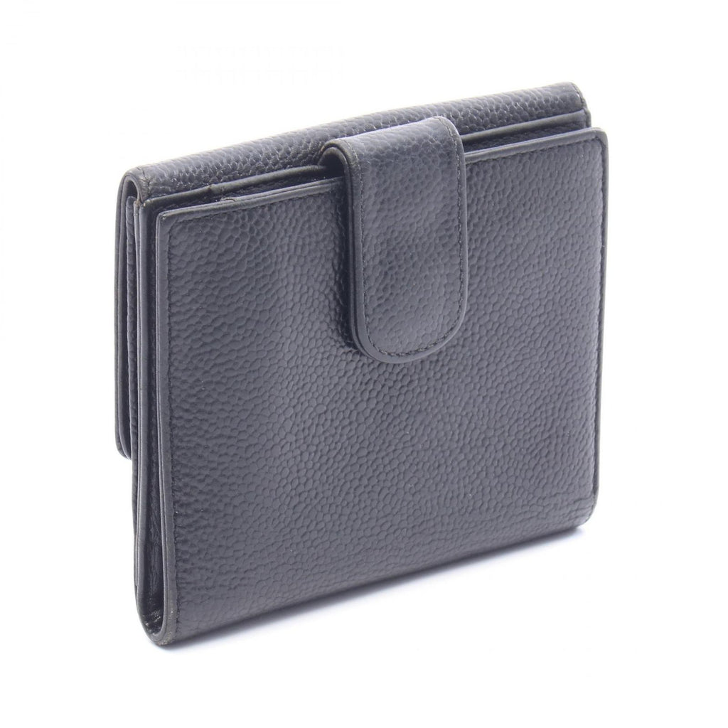 Chanel Bifold Wallet CC Logo Black Caviar Leather — view 2