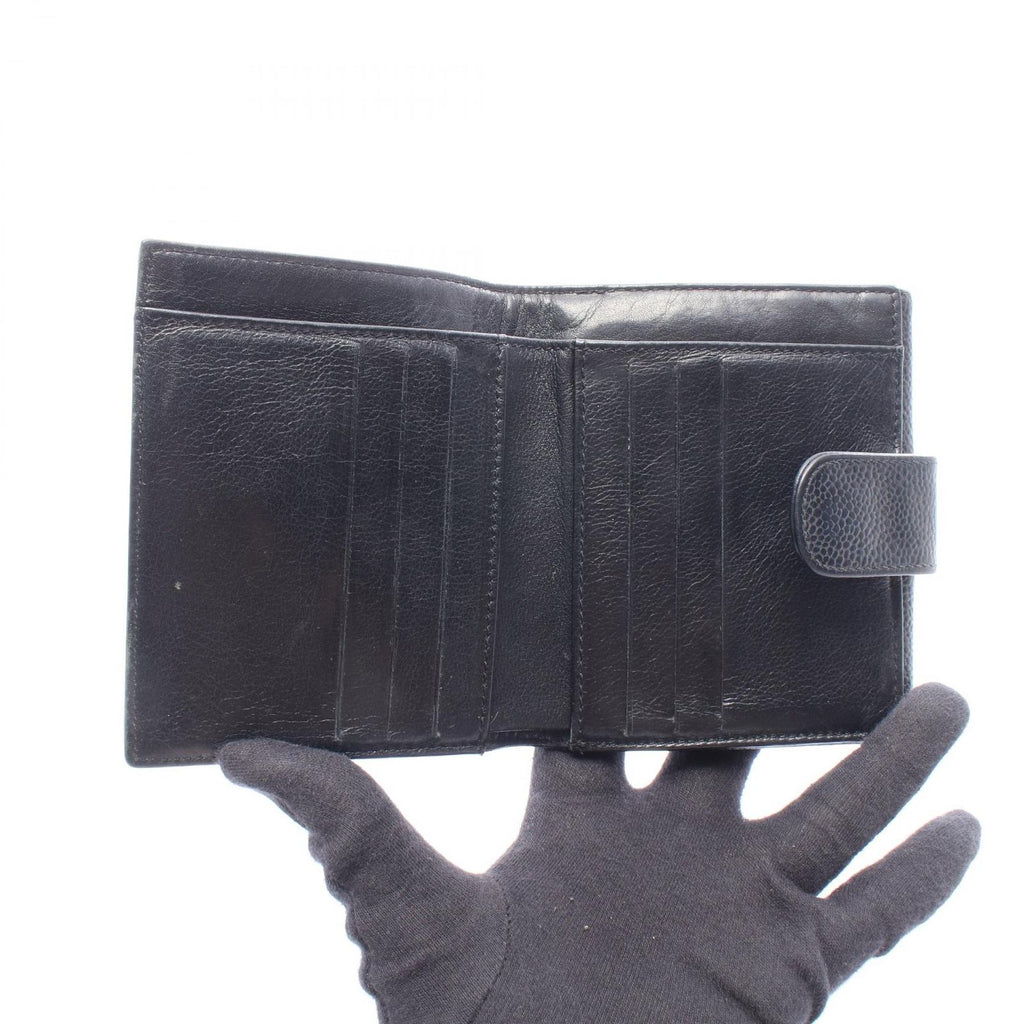 Chanel Bifold Wallet CC Logo Black Caviar Leather — view 3