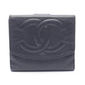 Chanel Bifold Wallet CC Logo Black Caviar Leather