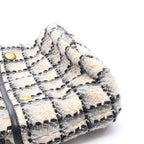 Chanel Shoulder Bag CC Logo Black Gray Fabric Leather — view 8