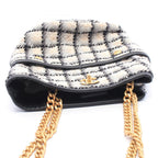 Chanel Shoulder Bag CC Logo Black Gray Fabric Leather — view 7