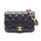 Chanel Shoulder Bag Quilted Small Flap Black Leather Chain