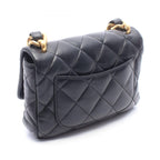 Chanel Shoulder Bag Quilted Small Flap Black Leather Chain — view 2