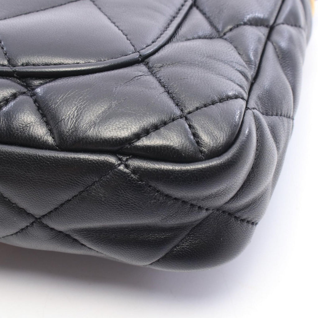 Chanel Shoulder Bag Quilted Small Flap Black Leather Chain — view 7