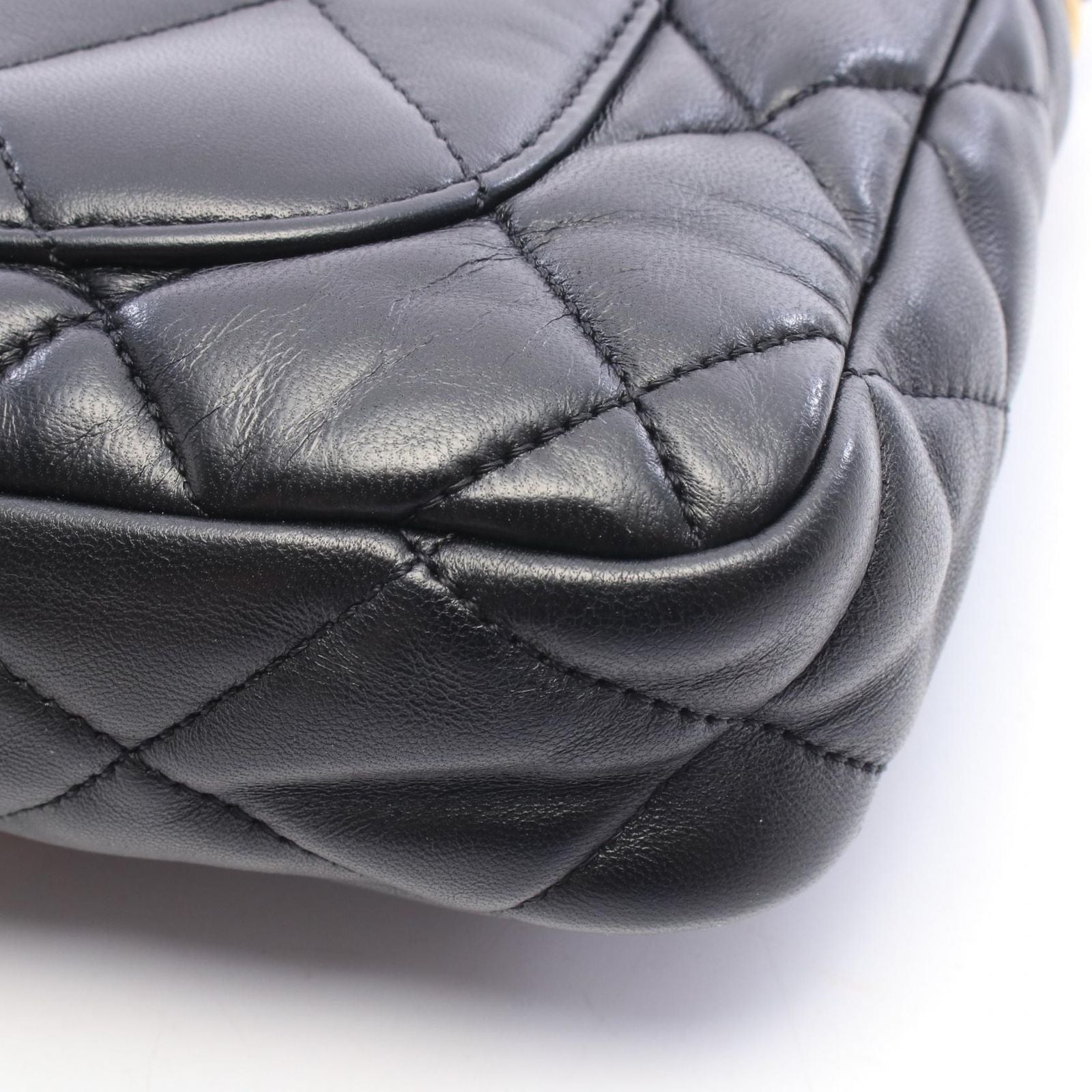 Chanel Shoulder Bag Quilted Small Flap Black Leather Chain — view 7