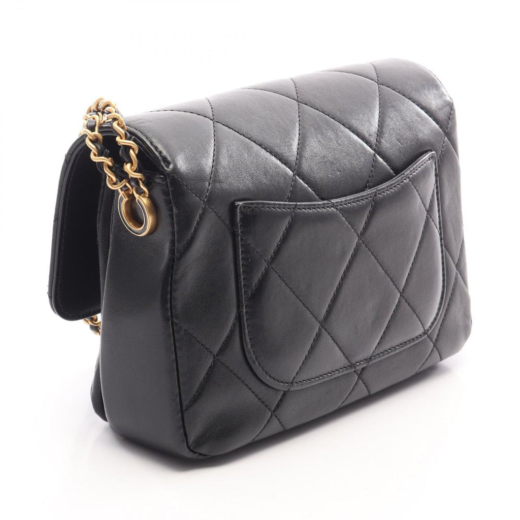 Chanel Shoulder Bag Quilted Small Flap Black Lambskin Chain — view 2