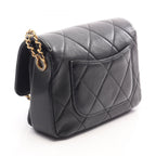 Chanel Shoulder Bag Quilted Small Flap Black Lambskin Chain — view 2