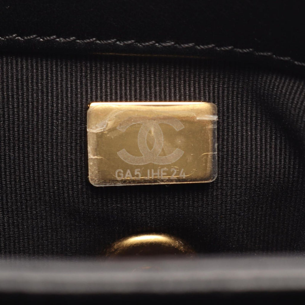 Chanel Shoulder Bag Quilted Small Flap Black Lambskin Chain — view 5
