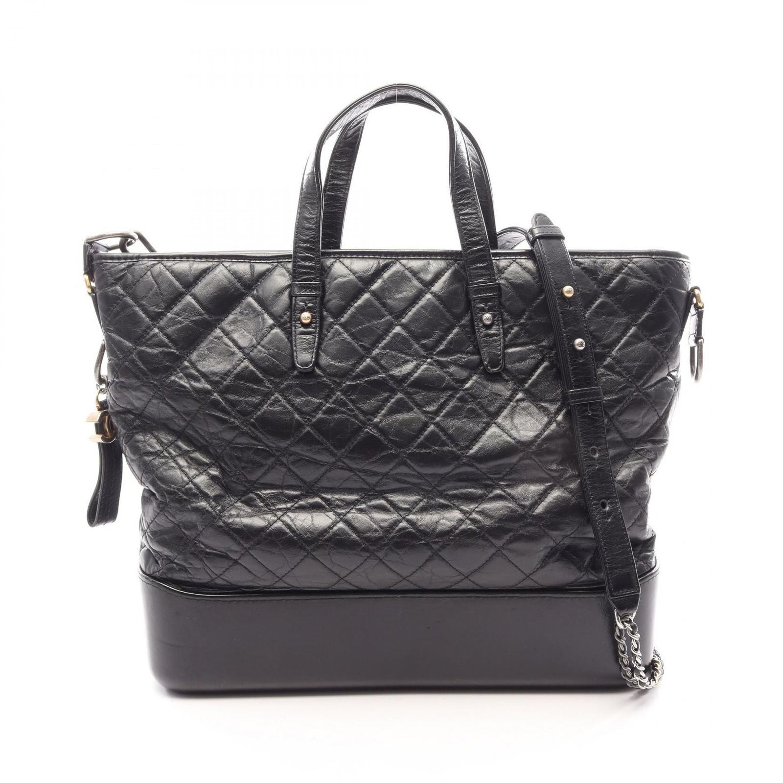 Chanel Handbag Gabrielle 2-Way Black Leather Tote