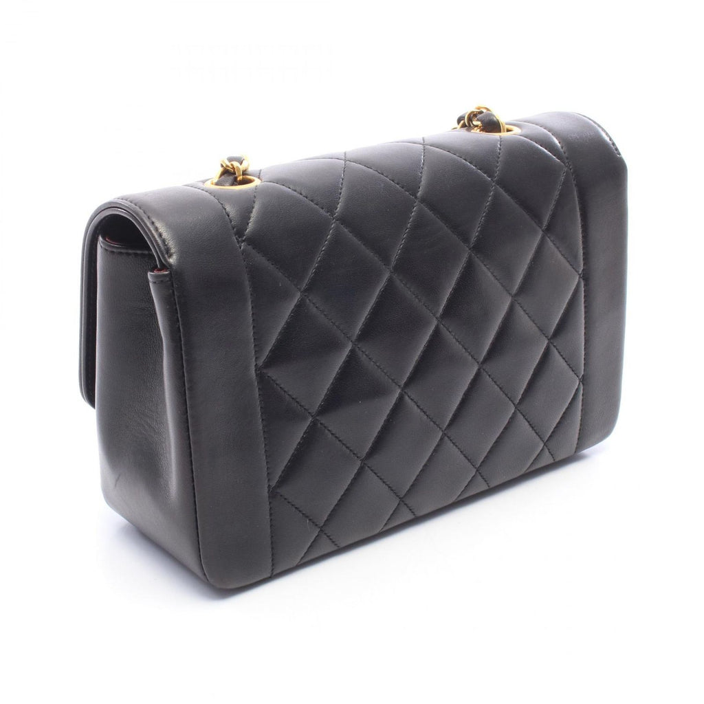 Chanel Shoulder Bag Quilted Diana Flap Black Lambskin Chain — view 2
