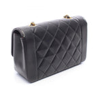 Chanel Shoulder Bag Quilted Diana Flap Black Lambskin Chain — view 2