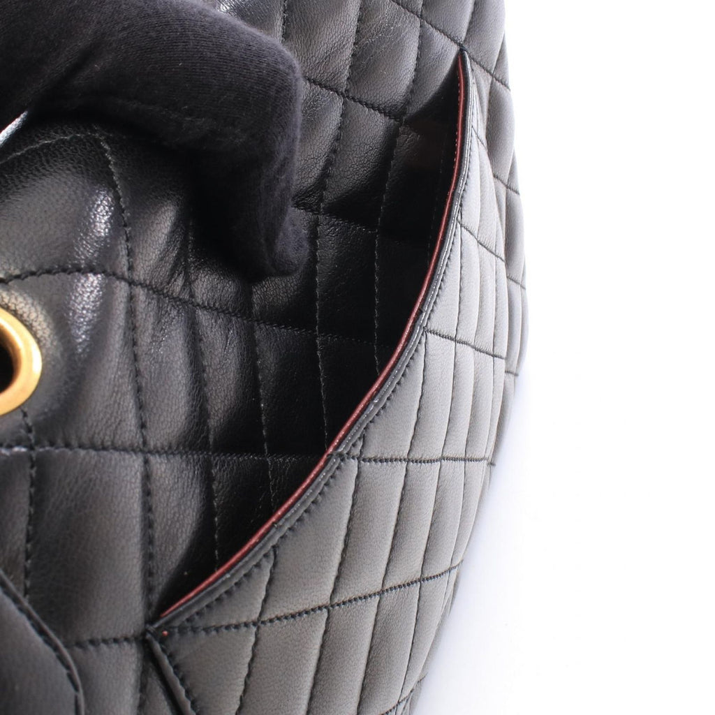 Chanel Shoulder Bag Quilted Limited Edition Double Flap Black Lambskin Chain — view 6
