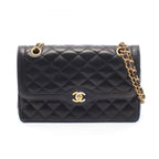 Chanel Shoulder Bag Quilted Limited Edition Double Flap Black Lambskin Chain