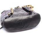 Chanel Backpack Quilted Turnlock Chain Black Lambskin — view 6