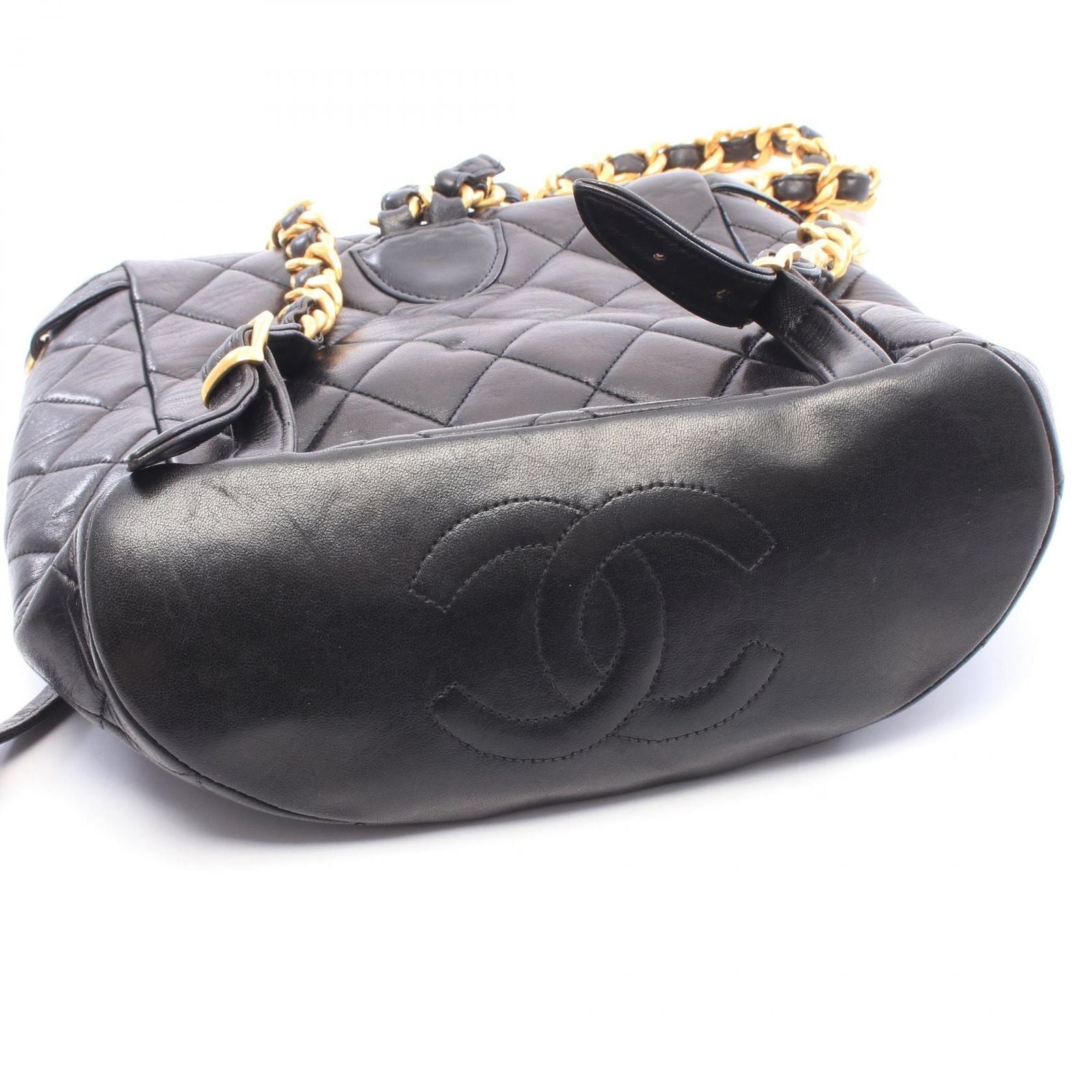 Chanel Backpack Quilted Turnlock Chain Black Lambskin — view 6