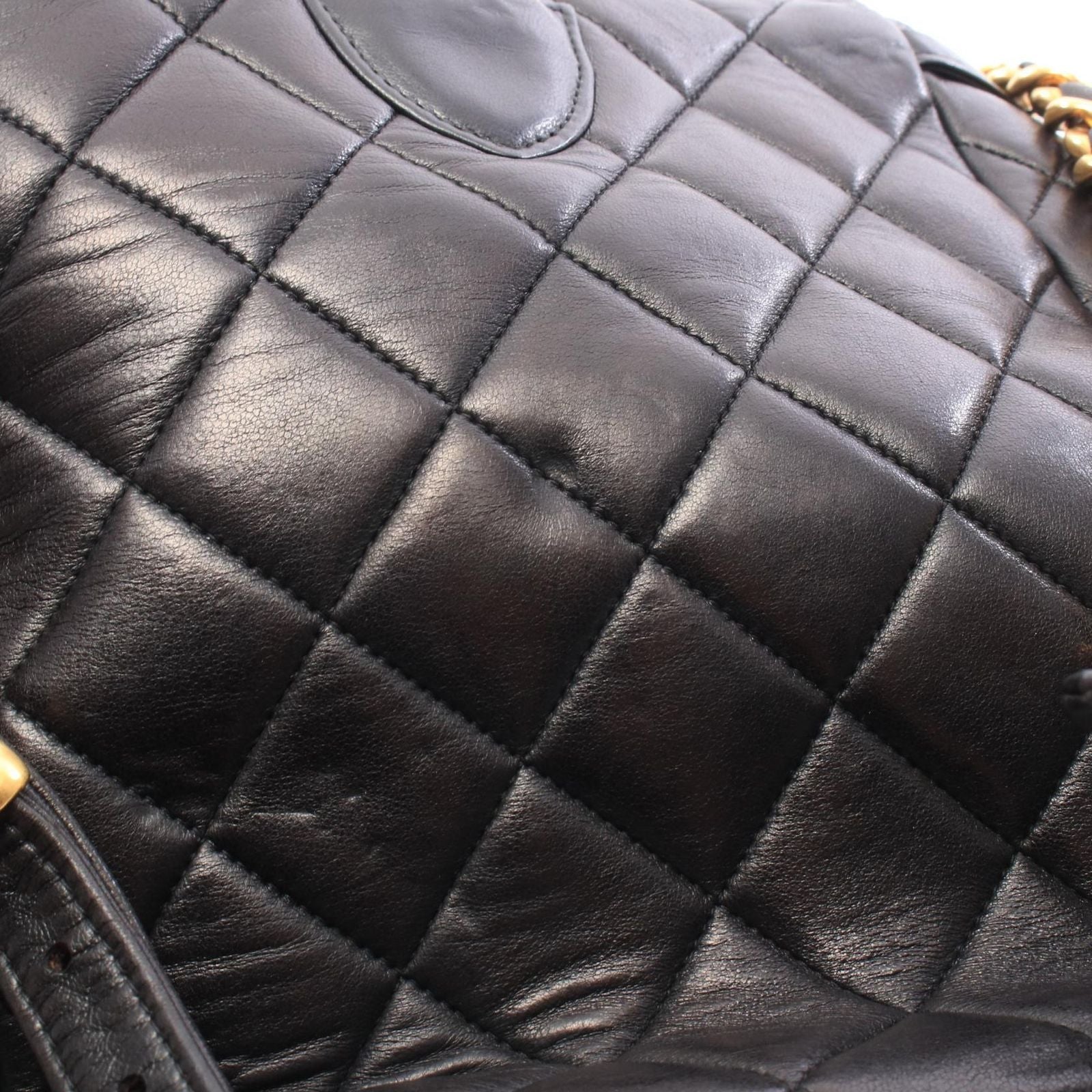 Chanel Backpack Quilted Turnlock Chain Black Lambskin — view 7