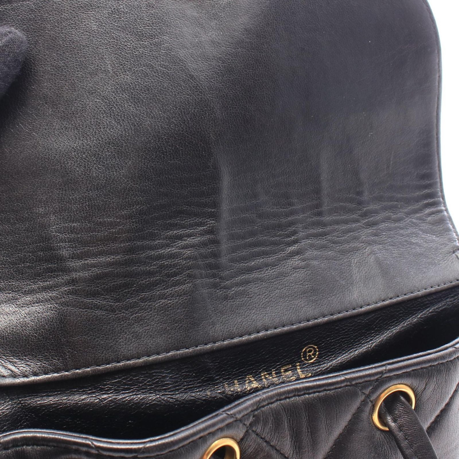 Chanel Backpack Quilted Turnlock Chain Black Lambskin — view 5