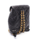Chanel Backpack Quilted Turnlock Chain Black Lambskin — view 2
