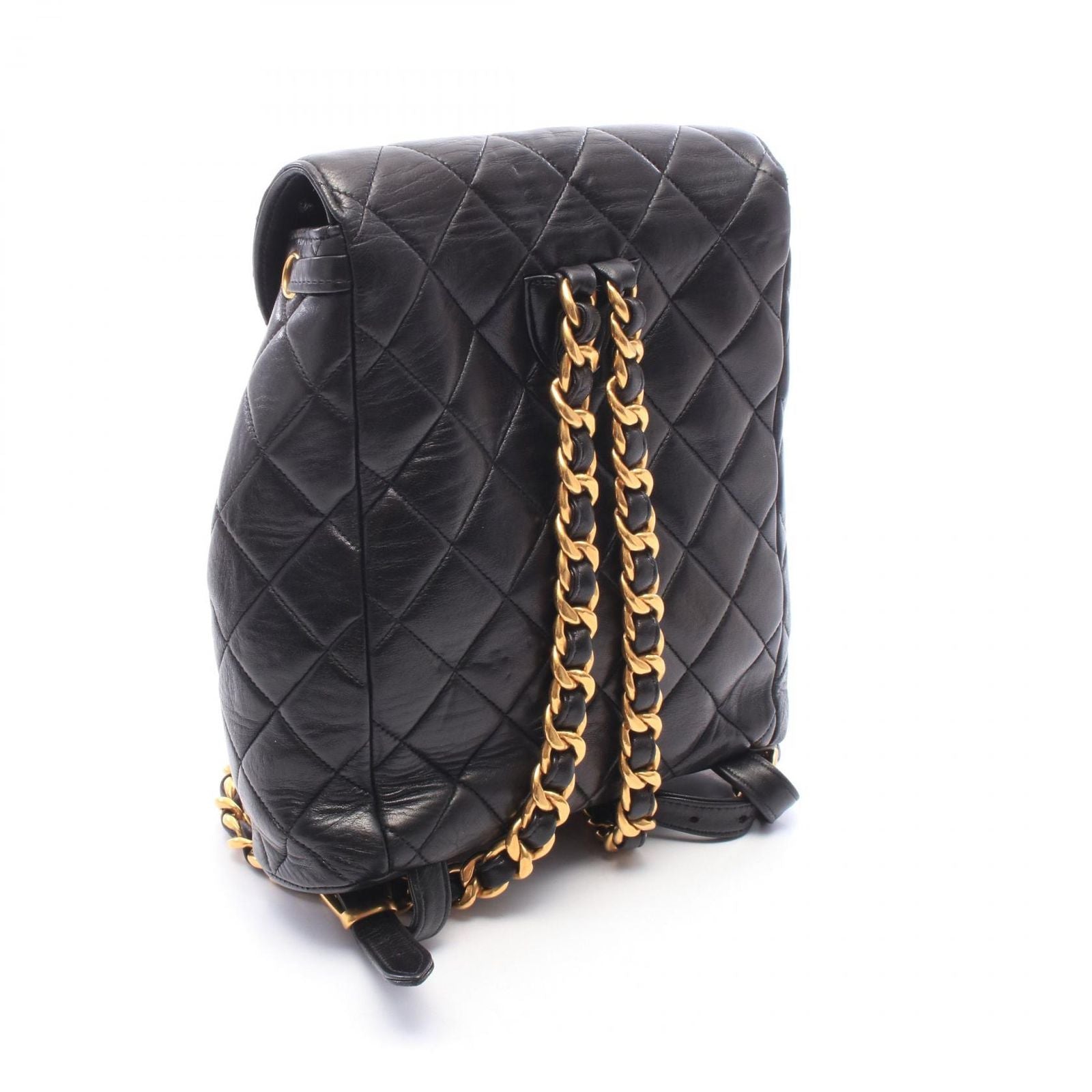 Chanel Backpack Quilted Turnlock Chain Black Lambskin — view 2
