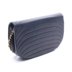 Chanel Shoulder Bag Half Moon Navy Lambskin Chain — view 2