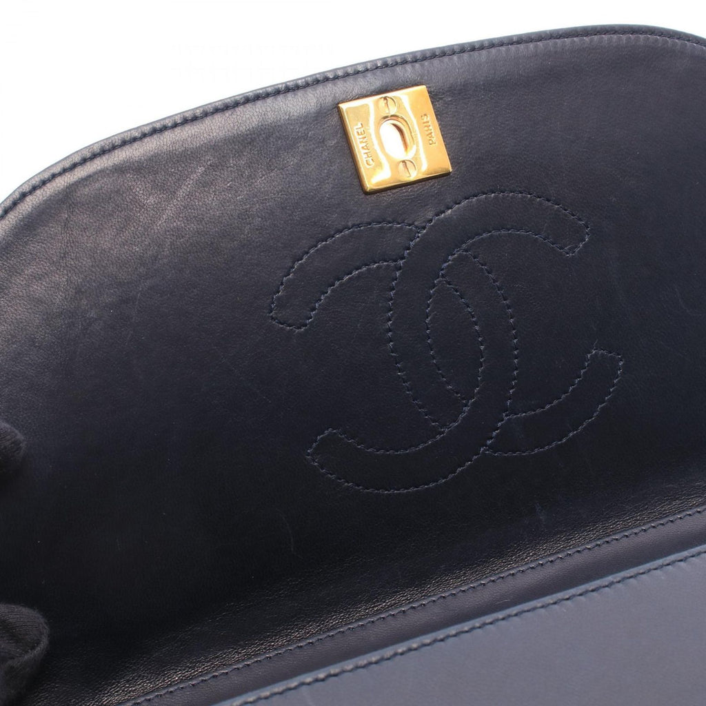 Chanel Shoulder Bag Half Moon Navy Lambskin Chain — view 6