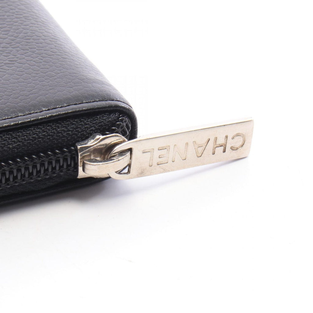 Chanel Round Wallet CC Logo Black Caviar Leather — view 7