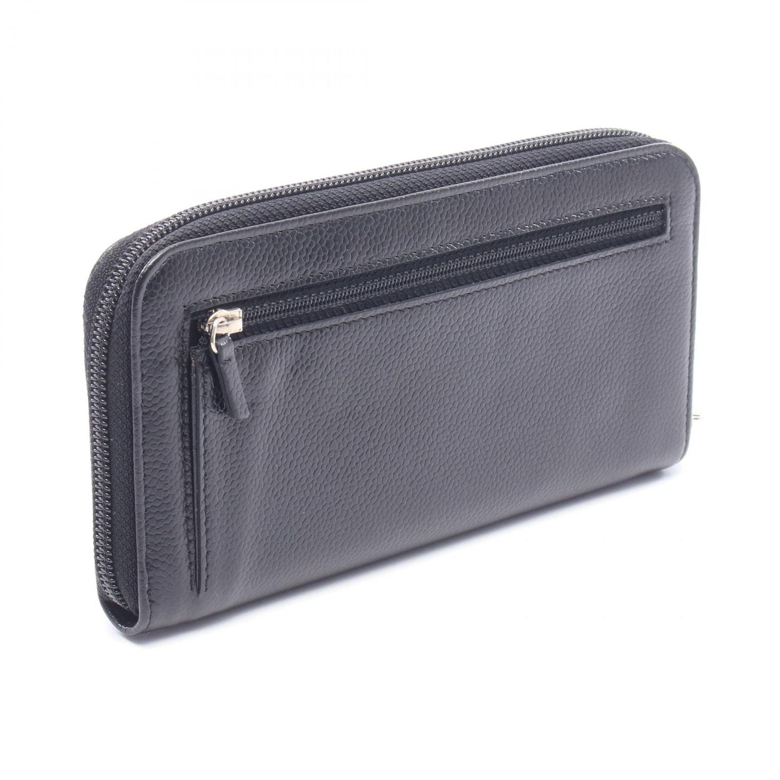Chanel Round Wallet CC Logo Black Caviar Leather — view 2