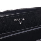 Chanel Round Wallet CC Logo Black Caviar Leather — view 5