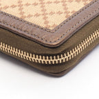 Gucci Round Wallet Diamante Bamboo Beige Brown Canvas Leather — view 6
