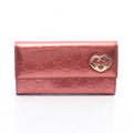 Gucci Bifold Wallet Lovely Pink Patent Leather Heart
