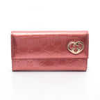 Gucci Bifold Wallet Lovely Pink Patent Leather Heart