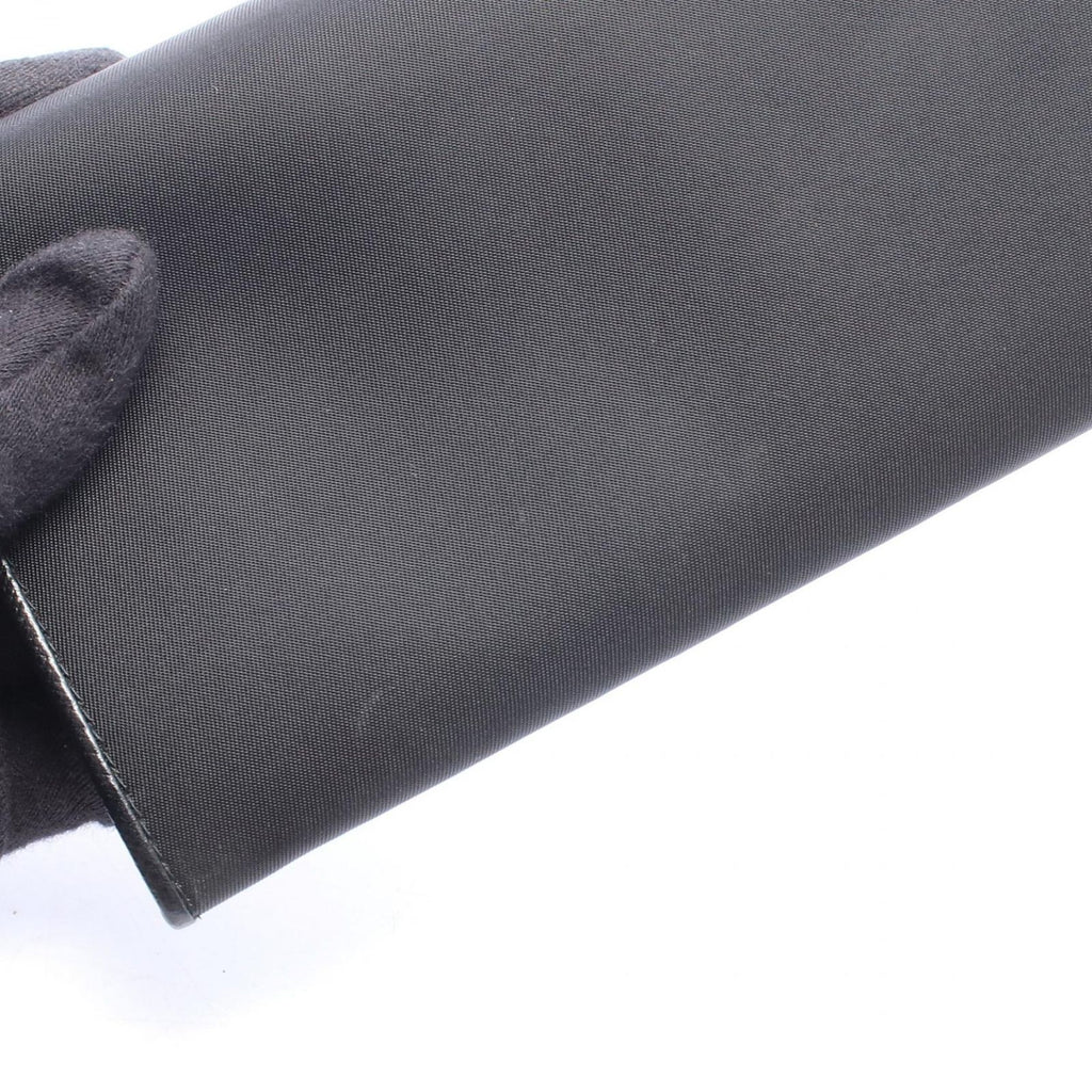 Prada Bifold Wallet Triangle Logo Black Nylon Leather Double Snap — view 6