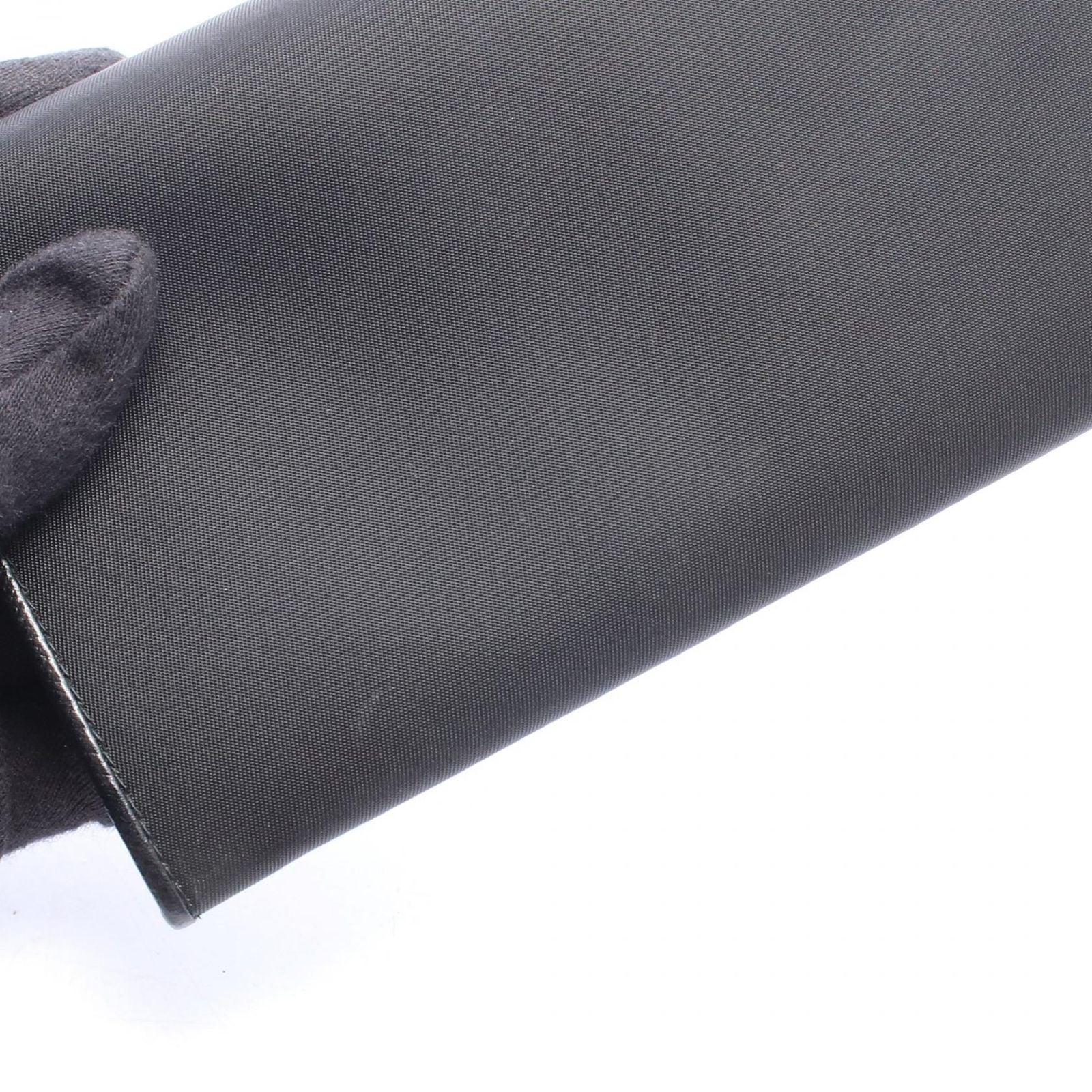 Prada Bifold Wallet Triangle Logo Black Nylon Leather Double Snap — view 6